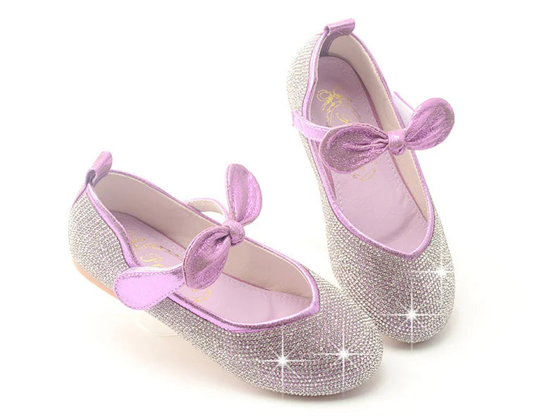 Girls Wedding Shoes Glitter New Brand Flat Heels Children Princess Sandals Dance Kids Fashion Party Shoes with Pearl