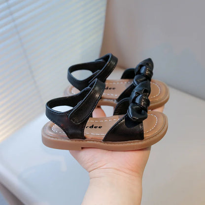 Girls Princess Sandals with Bow-knot Fashion Classic Baby Kids Beach Shoes Children Summer Sandals Simple Size 21-30 Hot Sale