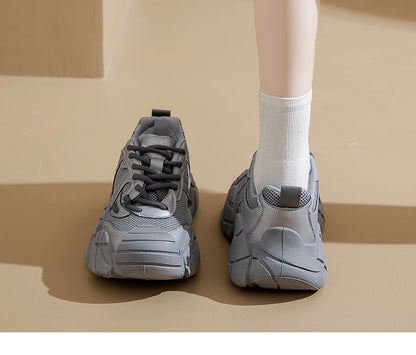 Women Platform Sneakers Lace Up Running Sports Shoes Soft Breathable Tennis Sneakers Casual Outdoor Comfortable Shoes For Female