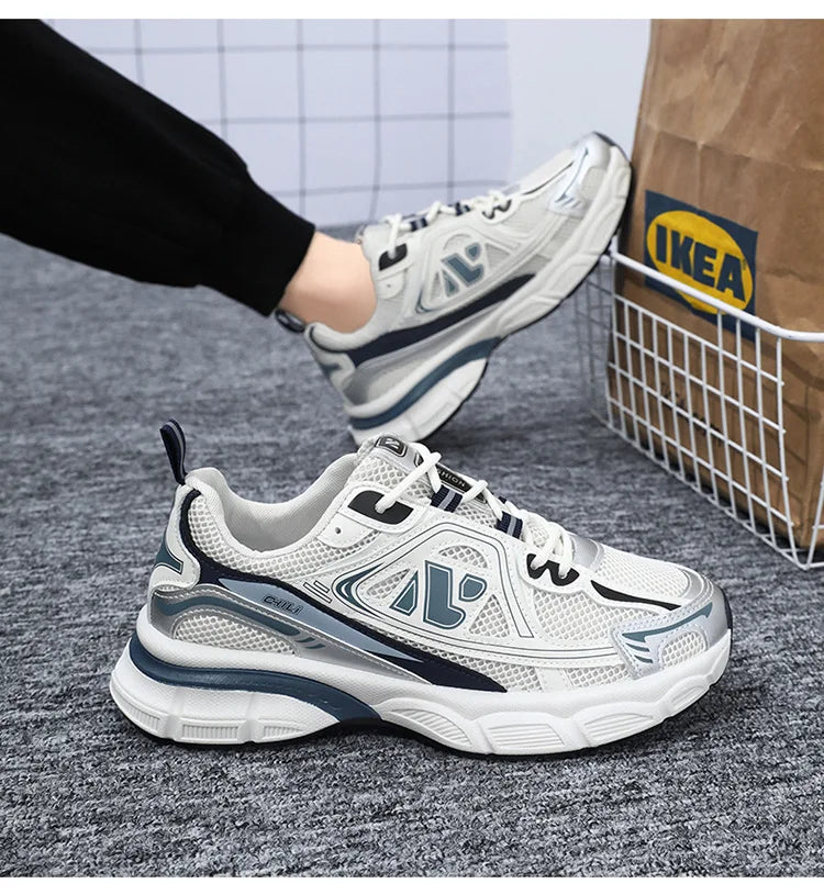 Men's Sneakers Fashion Breathable Sports Shoes Outdoor Running Shoes for Men Lace Up Platform Training Sneakers Tenis Masculino