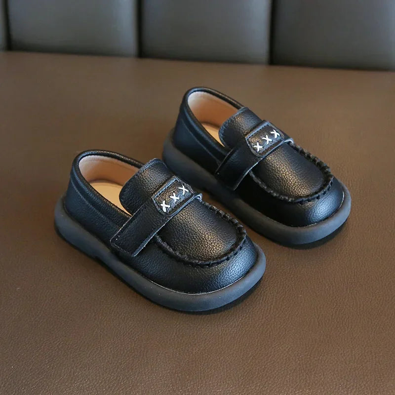 Boys Formal Leather Shoes for Children Kindergarten School Fashion Flats Kids Slip-on Loafers Classic Spring Autumn Korean Style