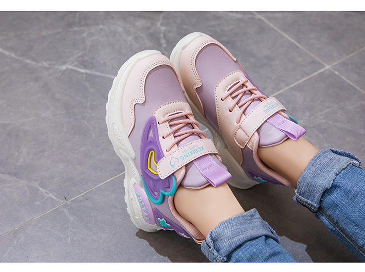 Children's Running Shoes Girls Sneakers Fashion Classic Hot Sale Kids School Casual Sports Shoes Anti-skid Pink with Love Heart