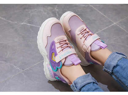 Children's Running Shoes Girls Sneakers Fashion Classic Hot Sale Kids School Casual Sports Shoes Anti-skid Pink with Love Heart