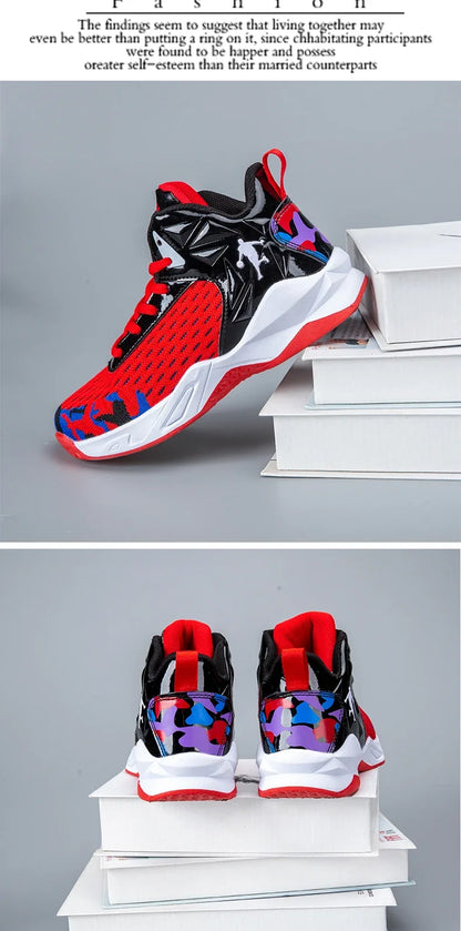 Boys Brand Basketball Shoes Kids Sneakers Thick Sole Non-slip Children Sports Shoes Child Boy Basket Trainer Shoes Girls