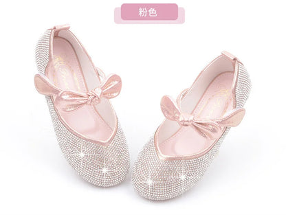 Girls Wedding Shoes Glitter New Brand Flat Heels Children Princess Sandals Dance Kids Fashion Party Shoes with Pearl