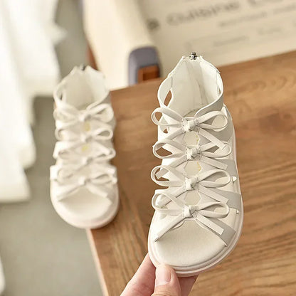 New Summer Kids Sandals for Girl Outdoor Beach Shoes Girls Gladiator Sandals Small Cute Bowknot Baby Toddler Girl Sandals 21-36