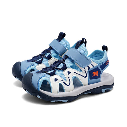 Summer Kids Beach Sandals Shoes Closed Toe Anti Bump Children's Walking Flat Shoe Outdoor Breathable Boy's Soft Sole Sandals