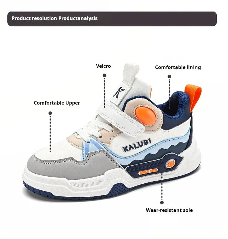 Fashion Children's Sneakers Kids Design White Non-slip Casual Shoes for Boys Girls Hook Breathable Trainers Toddler Outdoor Shoe