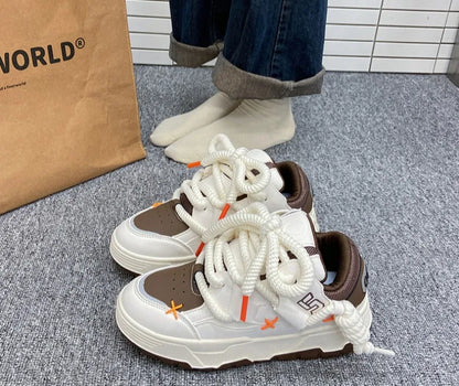 Trendy Women's Men Chunky Sneakers Versatile Casual Thick Soled Board Shoes Female Little White Shoes Walking Shoe Hombre Mujer