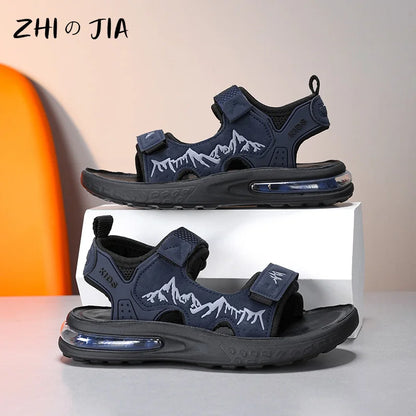 Summer New Children's Sports Sandals Boys Open Toe Air Cushion Sandals Water Beach Shoes Youth Lightweight Comfortable Slippers