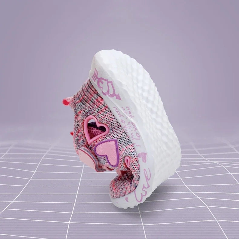 Girls Casual Shoes Children Light Mesh Sneakers Kids Summer Autumn Tenis Cute Sport Cartoon Running Sock Footwear Female