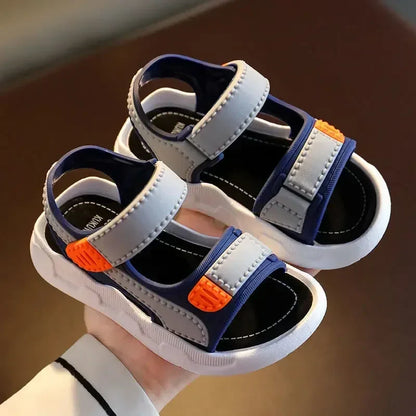 Summer Baby Sandals Solid Color Baby Boy Sandals Soft Sole Anti-slip Boys Girls Sandals Toddler Baby Shoes Beach