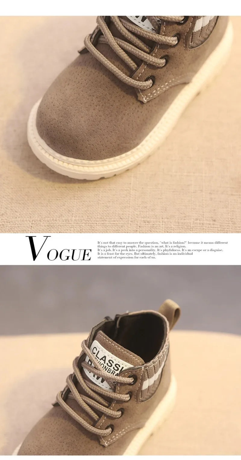 Material Plush Kids Winter Boots Cotton Fabric Spring Autumn Children Shoes Baby Toddler Boys Girls Boots