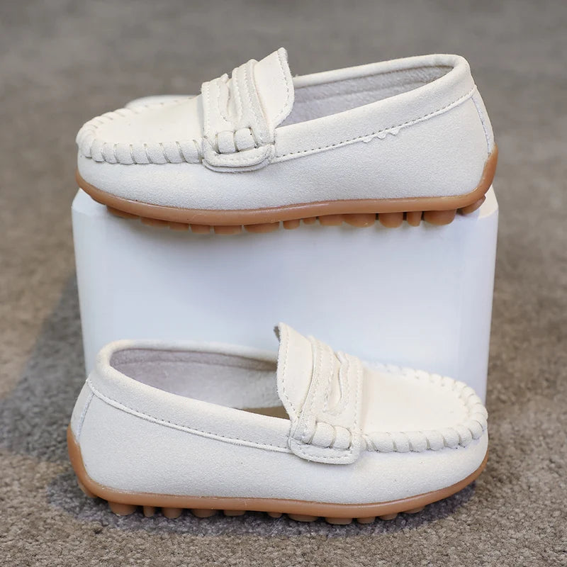 Boys Moccasins Shoes Fashion Solid Color Kids School Causal Shoes Breathable Non-slip Children Slip-on Flats Loafers Size 21-30
