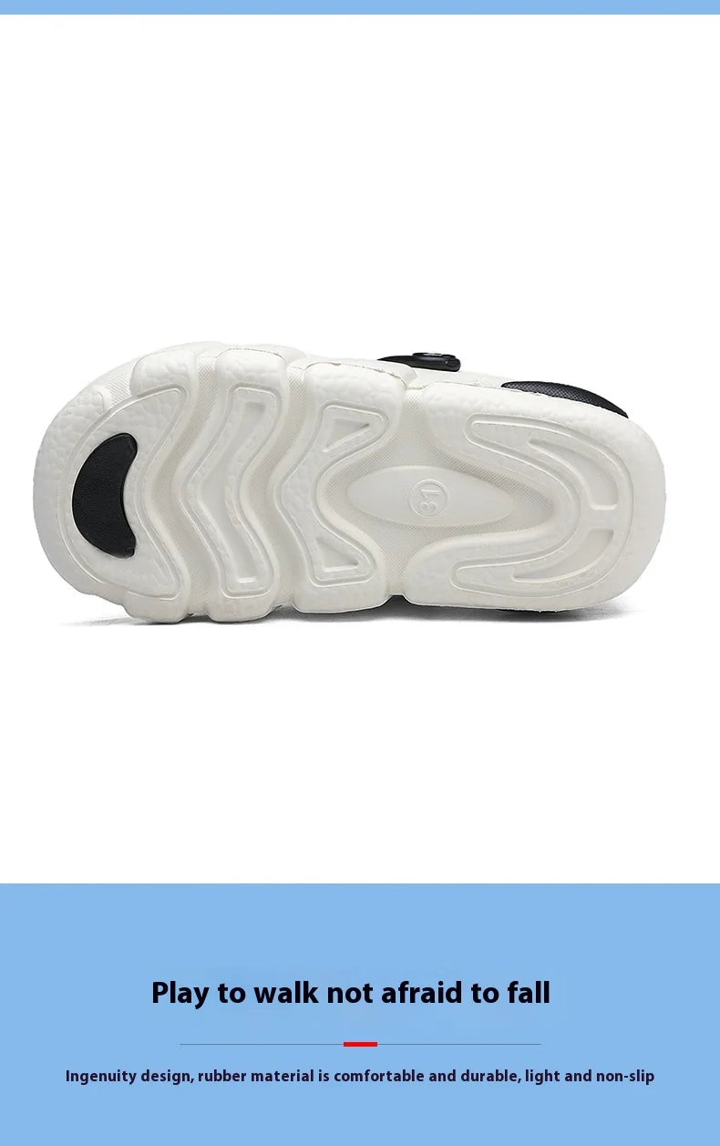 Soft-soled slippers Boys 2025 summer new two-wear children's flip-flops sandals girls breathable non-slip beach shoes