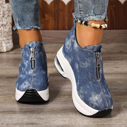 Women Sneakers Anti-slip Platform Wedge Sneakers Women Slip on Casual Lady Vulcanized Shoes Women Zapatos De Mujer2026