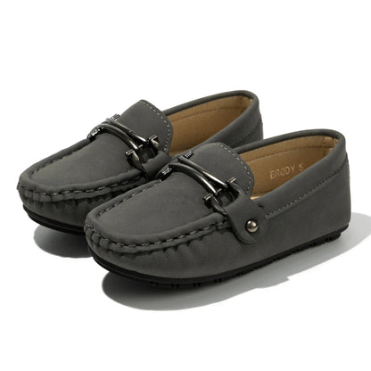 Spring Summer Kids Shoes Boy Girl Casual Shoes Breathable Brown Rubber Sole Children's Boys Girls Flat Leather Shoes Moccasins
