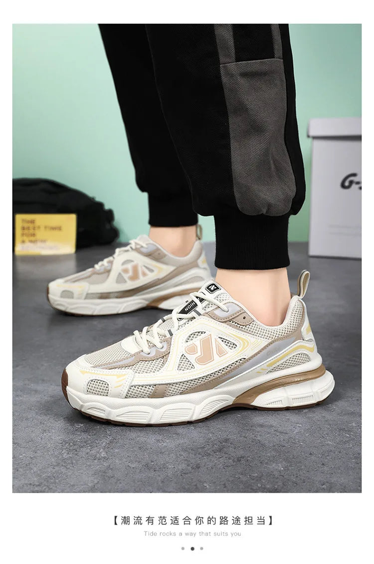 Men's Sneakers Fashion Breathable Sports Shoes Outdoor Running Shoes for Men Lace Up Platform Training Sneakers Tenis Masculino