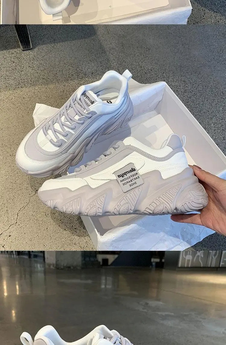 2023Women Shoes Fashion Trend Casual Sneakers Women Comfortable Soft Bottom Lace Up Female Platform Shoes Zapatos De Mujer