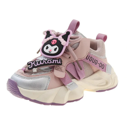 Cute Girl's Sneakers Cartoon Kuromi Melody Children Tennis Shoes Fashion Versatile Causal Classic Kids School Basketball Shoes