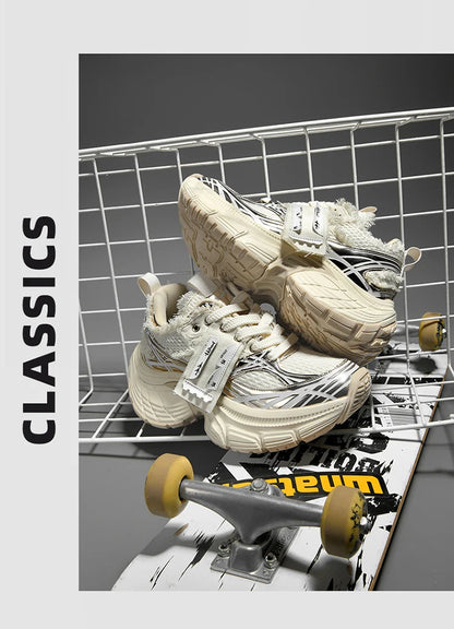 White Chunky Sneakers Women Summer Autumn Bling Rhinestones Shoes for Girls Thick Platform Footwear Size 36-44 Shoes for Men