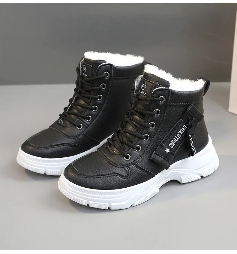 zapatos de mujer Designer Sneakers for Women Casual High Top Shoes Womens Winter Plush Lined Warm Thick Lace-up Sports Shoes