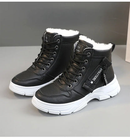 zapatos de mujer Designer Sneakers for Women Casual High Top Shoes Womens Winter Plush Lined Warm Thick Lace-up Sports Shoes