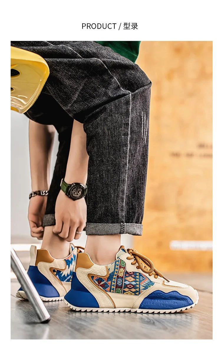 New Men's Sneakers Fashion Skateboard Shoes Outdoor Casual Running Shoes for Men Lace-up Platform Tenis Shoes Zapatillas Hombre