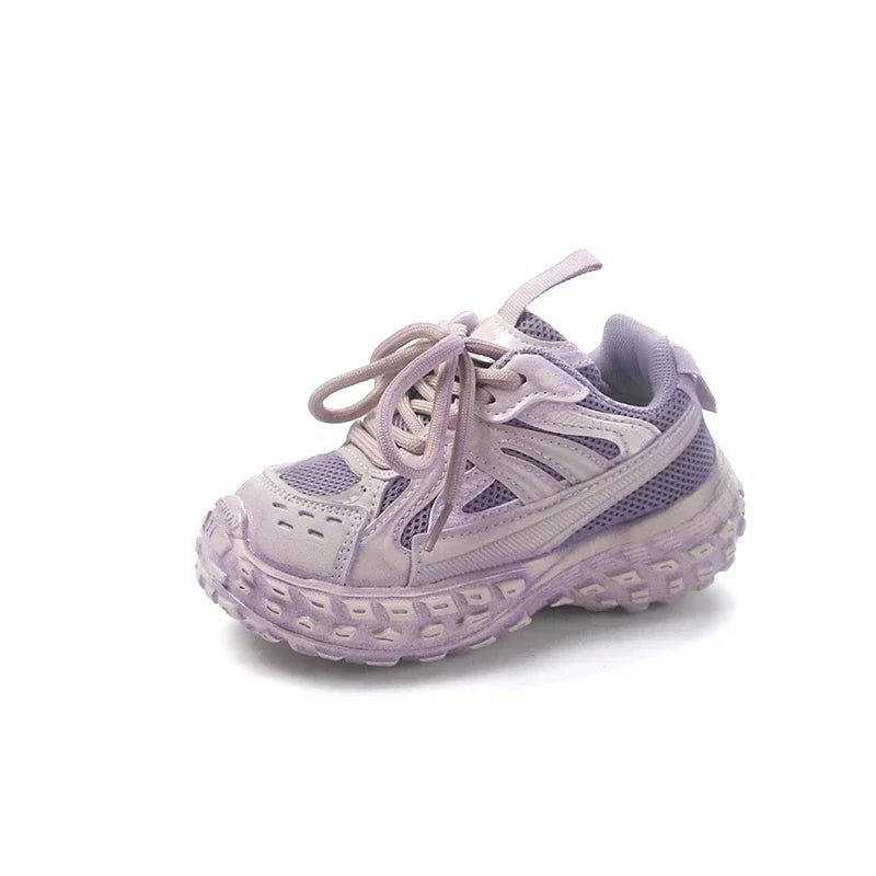 Children Running Shoes Non-slip Boys Girls Sneakers Mesh Breathable 2025 Spring Autumn New Kids Sports Shoes Thick Soft Bottom