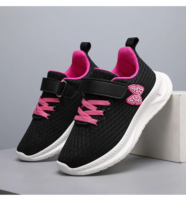 Girls' Breathable Mesh Sneakers with Bowknot Anti - Slip Casual Running Shoes for Kids Summer Sale Children's Sports Shoes
