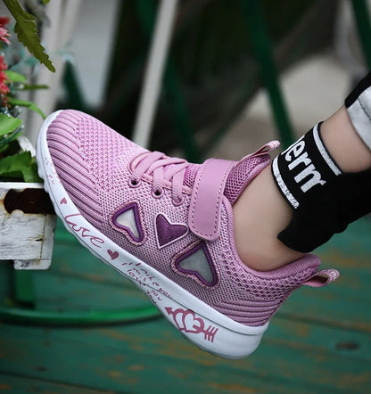 Girls Casual Shoes Children Light Mesh Sneakers Kids Summer Autumn Tenis Cute Sport Cartoon Running Sock Footwear Female