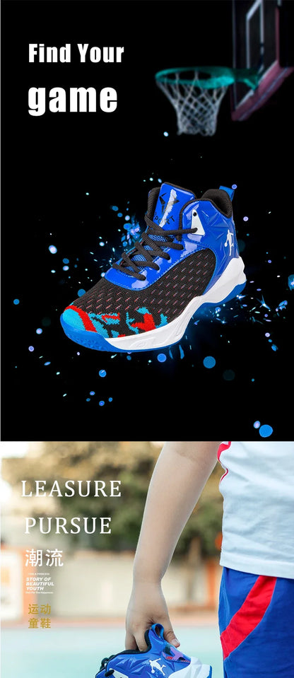 Boys Brand Basketball Shoes Kids Sneakers Thick Sole Non-slip Children Sports Shoes Child Boy Basket Trainer Shoes Girls