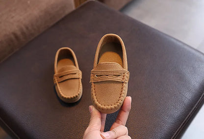 Children Moccasin Shoes Boys Flats Loafers Non-slip Tassels Cute Kids Casual Leather Shoes Soft Slip-on Pleated Solid Color 2025