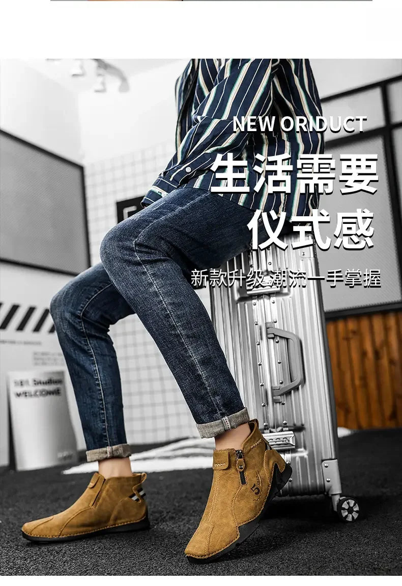 Sneakers Men Casual Shoes Outdoor Anti Slip Man Ankle Boots High Quality Sneakers Man Flat Bottomed Short Boots Shoes for Men