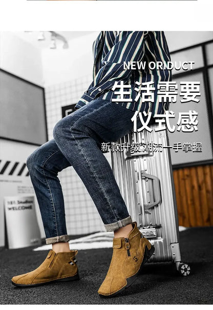 Sneakers Men Casual Shoes Outdoor Anti Slip Man Ankle Boots High Quality Sneakers Man Flat Bottomed Short Boots Shoes for Men