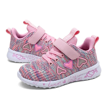 Girls Casual Shoes Children Light Mesh Sneakers Kids Summer Autumn Tenis Cute Sport Cartoon Running Sock Footwear Female