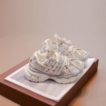 Children's Sneakers Chunky New Girls Basketball Shoes Fashion Versatile Kids Causal Boys Sports Shoes for School Breathable