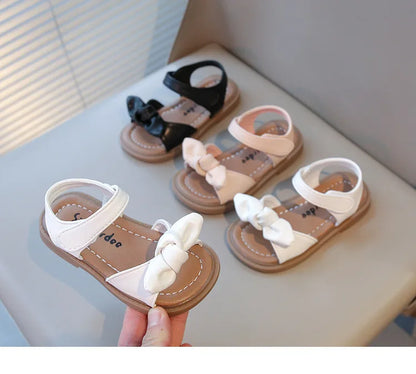 Girls Princess Sandals with Bow-knot Fashion Classic Baby Kids Beach Shoes Children Summer Sandals Simple Size 21-30 Hot Sale