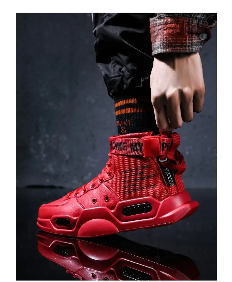 Mens Casual Sneakers High-tops Sneakers Trendy Boys Basketball Sports Tennis Shoes Outdoor Off-road Shoes Couple Sneakers