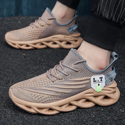 Men Sports Running Black Jogging Shoes Casual Sneakers Outdoor Breathable Mesh Women Light Shock-absorption Black Tennis