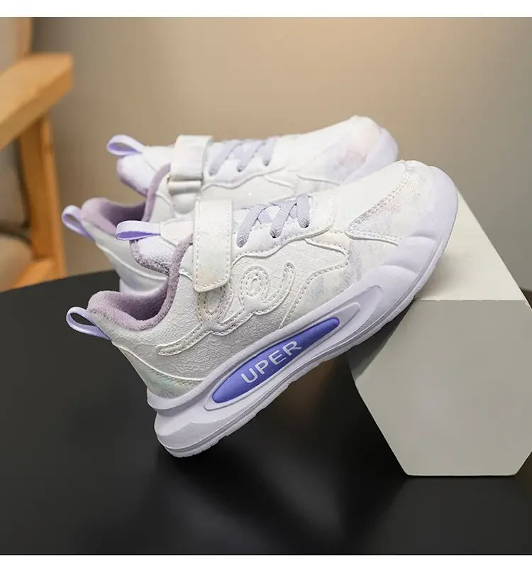 Children's Sneakers Autumn Winter Boys Sport Shoes Girls Plush Cashmere Warm Lined Casual Shoes Studnet Shoes Teen Running Flats