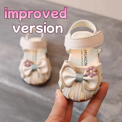 Kids Summer Sandals Todler Girl Shoes Bow Baby Girl Sandal 0-3 Years Beige Pink