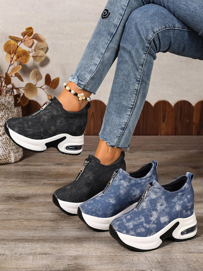 Women Sneakers Anti-slip Platform Wedge Sneakers Women Slip on Casual Lady Vulcanized Shoes Women Zapatos De Mujer2026