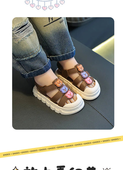 Summer Indoor Outdoor Anti-slip Soft Bottom Girls Boys Toddler Kids Sandals PVC Sole Comfortable