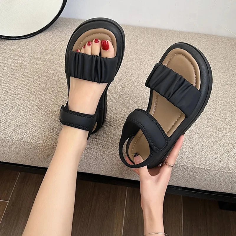 Summer Fashionable Casual and Comfortable Girls' Elegant and Cute Open-toe Wear-resistant Beach Thick-soled Non-slip Sandals