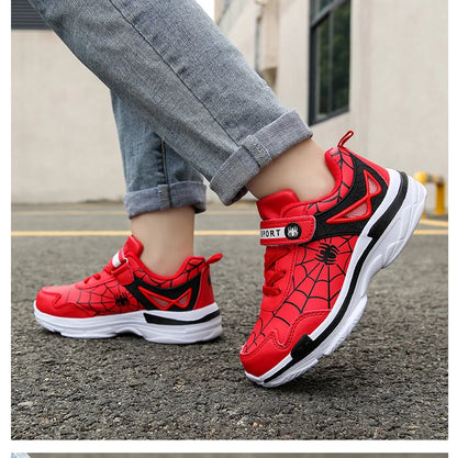 Kids Shoes Boys Sneakers Red PU Leather Children Sneakers New Fashion Casual Fashion Sports Outdoor Running Tennis Shoes for Boy