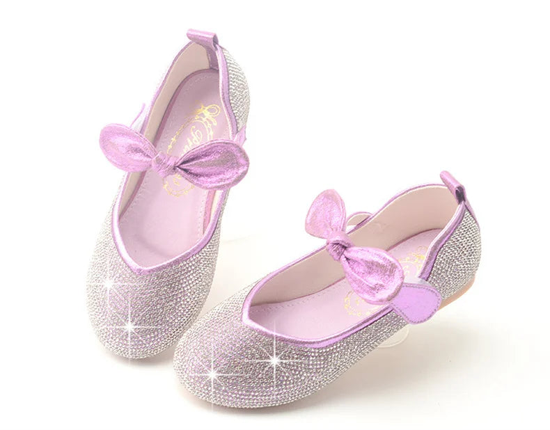 Girls Wedding Shoes Glitter New Brand Flat Heels Children Princess Sandals Dance Kids Fashion Party Shoes with Pearl