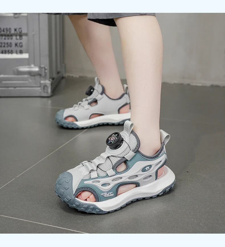 Kids Summer Shoes Girls Outdoor Protecting Toes Beach Sandal Water Shoes Casual Pink Non-slip Children Shoes Breathable Boys