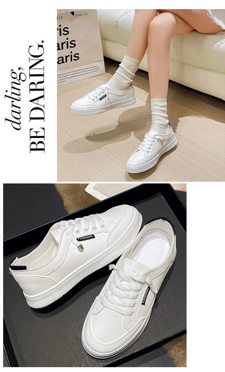 Women's Fashion White Sneakers 2025 New Spring and Autumn Flat Casual Shoes ins Breathable Thin Summer Sneakers