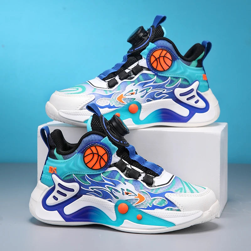 Kids Sneakers Fashion Basketball Shoes for Children Boys Breathable Mesh Sneakers Casual Sports Shoes New Design Trainers